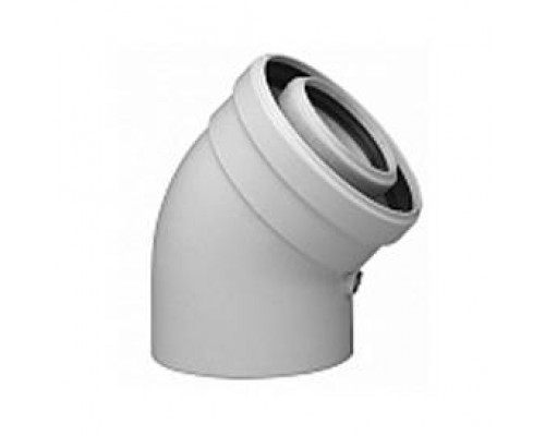 Коаксиальный отвод Baxi полипропиленовый 45° 80/125 мм KMT71408881