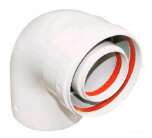 Отвод коаксиальный BAXI 90° 80/125 мм полипропиленовый KHG71410141