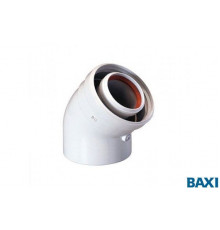 Отвод коаксиальный Baxi полипропиленовый 45° 60/100 мм KMT71405981